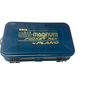 Vintage Plano 3213 Mini-Magnum Pocket Pak Double Sided Tackle Box Blue Grey⁠